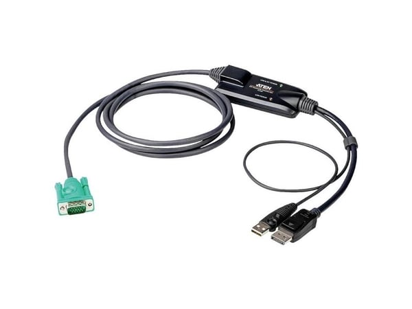 ATEN CV190 - Tangentbords-/video-/muskabel - 15 stifts SPHD (hane) till USB, DisplayPort (hane) - 1.8 m - tumskruvar