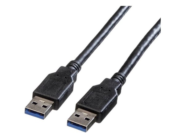 ROLINE 11.02.8971, 3 m, USB A, USB A, USB 3.2 Gen 1 (3.1 Gen 1), Hankjønn/hankjønn, Sort