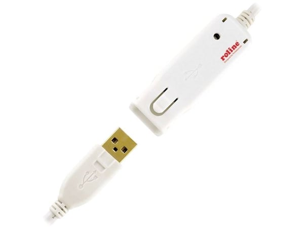 ROLINE USB 2.0 Active Repeater Cable for 12.04.1085 12 m, Valkoinen