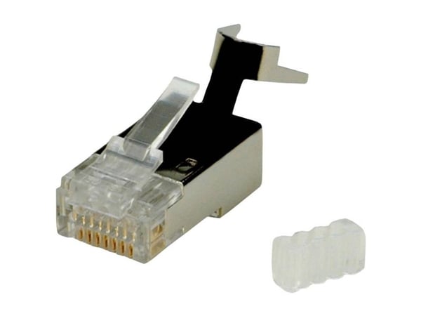 ROLINE Cat.6 Modular Plug, shielded, for Solid Wire 10 pcs., Transparent