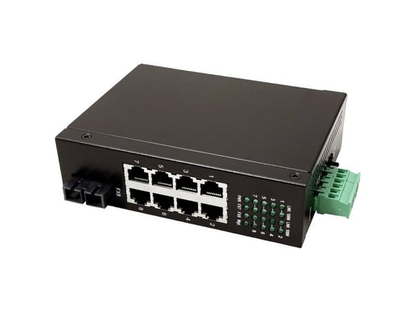 ROLINE Industrial Switch, 7x RJ-45, 1x SC, unmanaged, Full tosidig