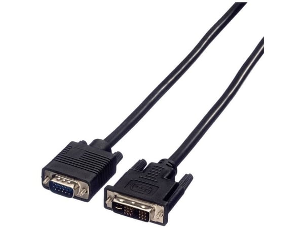 Value 11.99.5430, 3 m, DVI, VGA (D-Sub), Hankjønn, Hankjønn, Rett