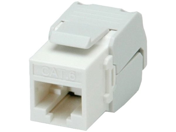 ROLINE Cat.6 Keystone Jack, RJ-45, unshielded, toolless white, Hvit