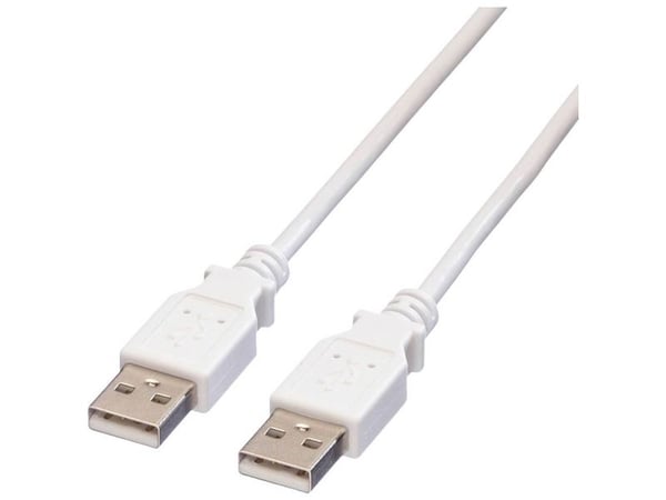 VALUE 11.99.8931, 3 m, USB A, USB A, USB 2.0, Hankjønn/hankjønn, Hvit