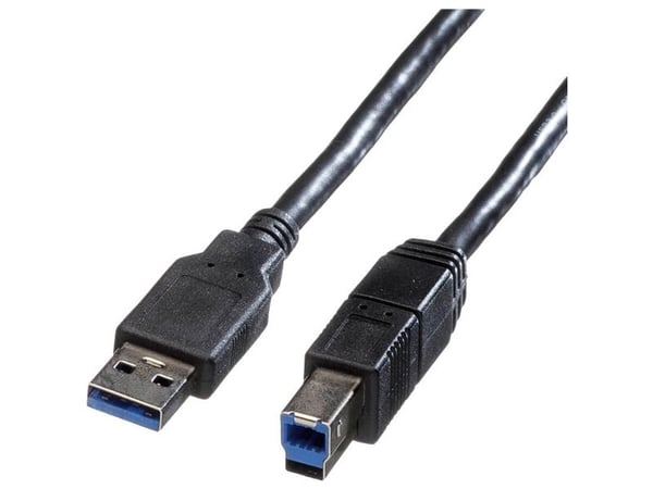 ROLINE 11.02.8871, 3 m, USB A, USB B, USB 3.2 Gen 1 (3.1 Gen 1), Hankjønn/hankjønn, Sort