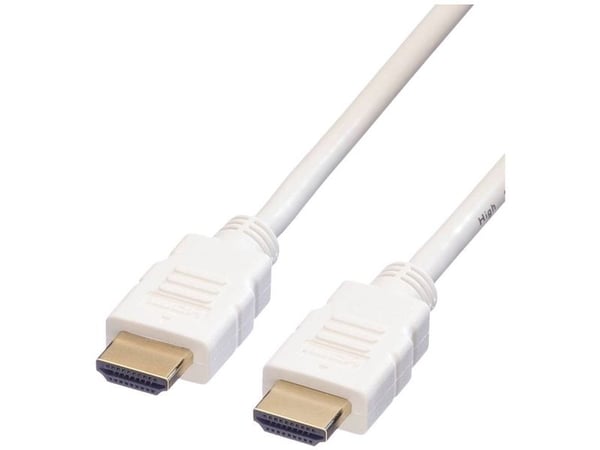 Roline HDMI High Speed Cable with Ethernet - HDMI-kabel med Ethernet - HDMI hann til HDMI hann - 3 m - skjermet - hvit