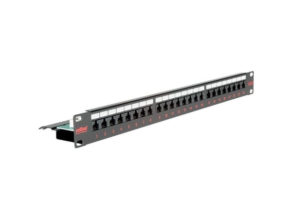 ROLINE Cat.6/Class E 19" Patch Panel, 24 Ports, UTP black, Sort