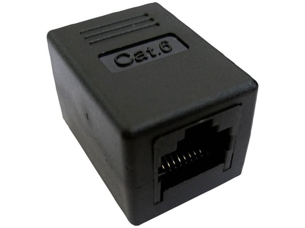 Value RJ-45 Modular Coupler, Cat.6, unshielded, black, Svart