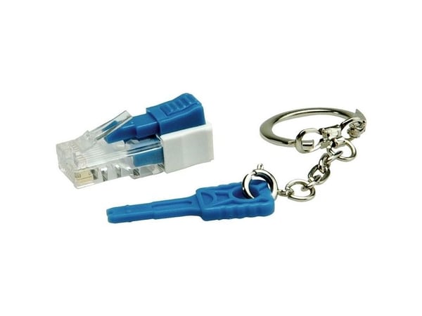 ROLINE Lockable RJ45 Plug with Key, Transparent