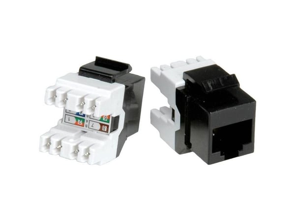 ROLINE Cat.5e Keystone Jack, RJ-45, unshielded black, Musta