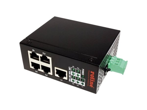 ROLINE Industrial Switch, 5x RJ-45, unmanaged, Full tosidig