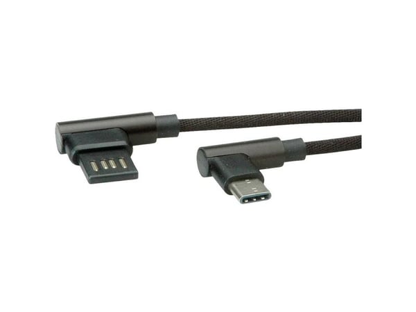 ROLINE 11.02.9035, 0,8 m, USB C, USB A, USB 2.0, Sort