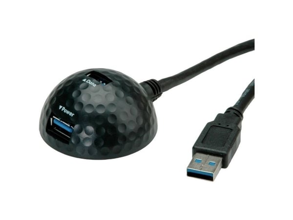 VALUE 11998999, 1,5 m, USB A, 2 x USB A, USB 3.2 Gen 1 (3.1 Gen 1), Hankjønn/hunkjønn, Svart
