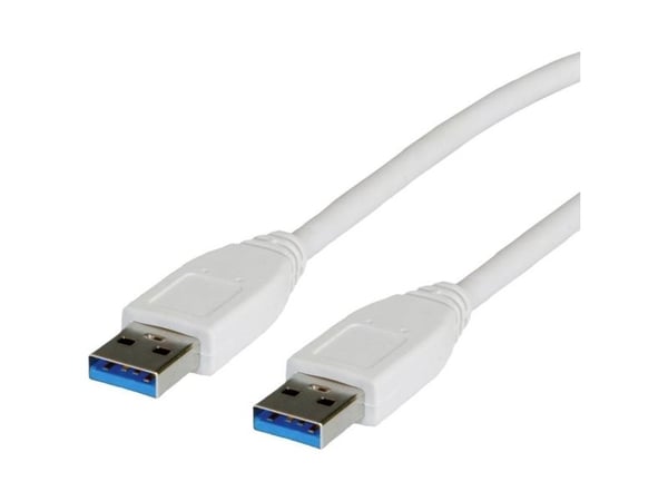 Value 11.99.8976, 3 m, USB A, USB A, USB 3.2 Gen 1 (3.1 Gen 1), Hankjønn/hankjønn, Hvit