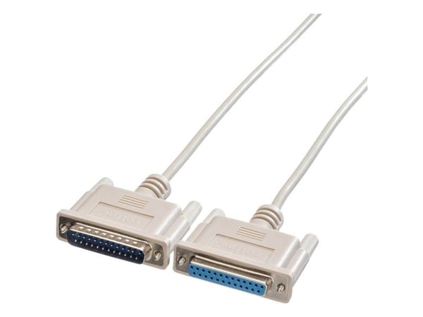ROLINE 6m RS232, Grå, 6 m, 25-pin D-SUB RS232, 25-pin D-SUB RS232, Hankjønn, Hunkjønn