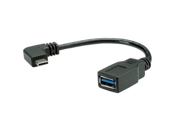 ROLINE 11.02.9031, 0,15 m, USB A, USB C, USB 3.2 Gen 1 (3.1 Gen 1), Sort