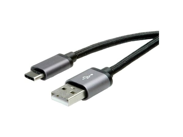 ROLINE 11029029, 3 m, USB A, USB C, USB 2.0, 0,48 Gbit/s, Sort, Sølv