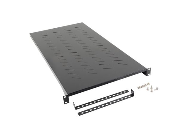 Lanberg - Rack-hylle - RAL 9004, svart - 1U - 19"