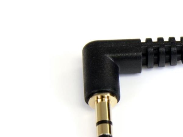 Startech 6 ft. (1.8 m) Right Angle 3.5 mm Audio Cable - 3.5mm Slim Audio Cable - Right Angle - Male/Male - Aux Cable (MU6MMS2RA) - Lydkabel - mini-...