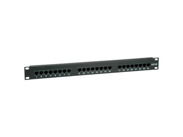 Value Cat.5e 19" Patch Panel, 24 Ports, UTP black, Sort