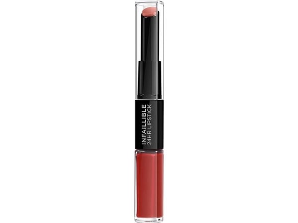 L'Oreal Paris L'OREAL_Infallible 24H Duo huulipuna ja huulikiilto 2-in-1 506 Red Infaillible 5ml