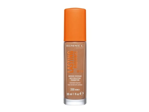 Rimmel Lasting Radiance Foundation, Pumpeflaske, Væske, Honey, Neutral, Almindelig hud, Fugtende, Glattende