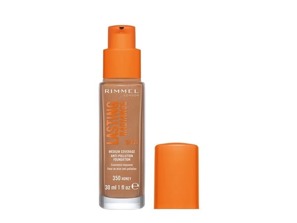 Rimmel Lasting Radiance Foundation, Pumpe flaske, Væske, Honey, Nøytral, Alle hudtyper, Fuktighetsgivende, Utjevning
