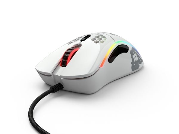 Glorious Gaming Model D-, Høyre hendt, Optisk, USB Type-A, 12000 DPI, 1 ms, Hvit