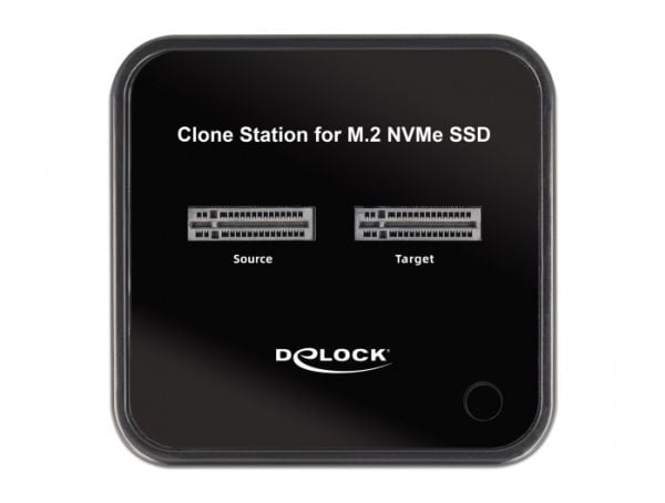 Delock - SSD-dokkestasjon - brønner: 2 - M.2 - M.2 NVMe Card - USB 3.2 (Gen 2) - svart