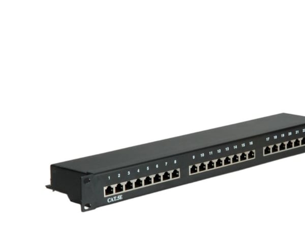 Value Cat.5e Patch Panel 24P, STP, black, Svart