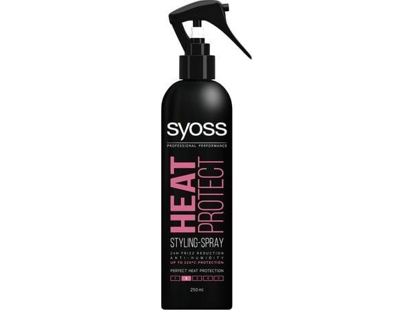 SYOSS HEAT PROTECT, Hårspray, Unisex, Alt hår, 250 ml, Beskyttelse, Aqua - Alkohol denat. - VP/VA Copolymer - Laurdimonium Hydroxypropyl Hydrolyzed...