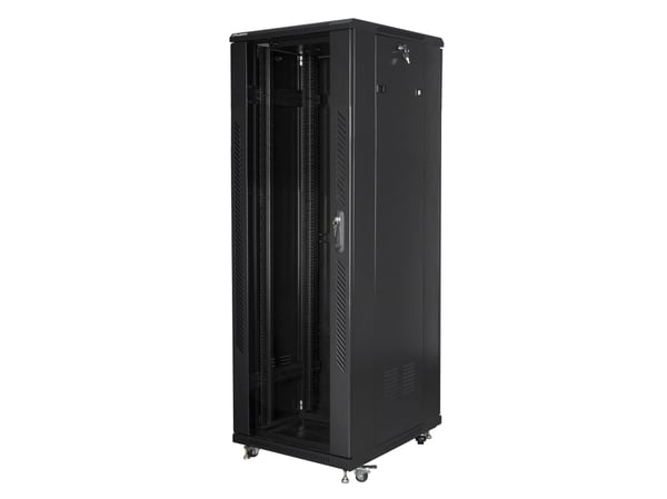Lanberg FF01 series - Rack skap - med 4 kjølevifter - fritt stående, står på gulv - svart, RAL 9004 - 37U - 19"