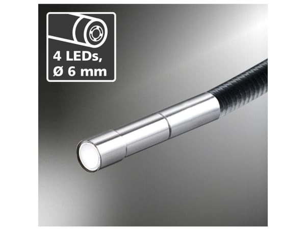 Laserliner VideoFlex G4 Micro, 8,89 cm (3.5"), 640 x 480 piksler, 53°, 6 mm, Sort, Hvit, IP54