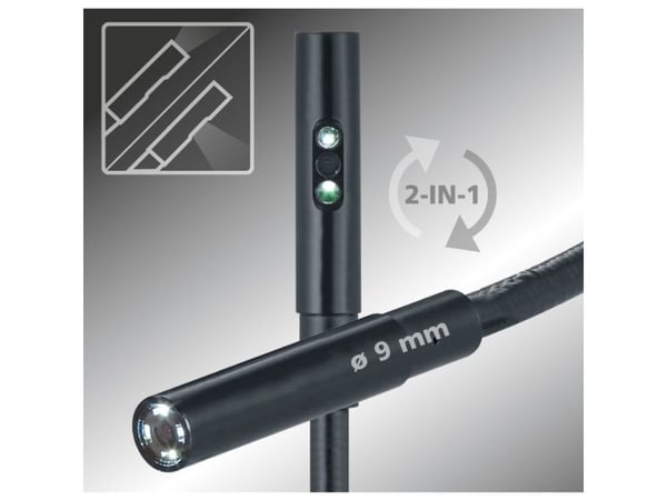 Laserliner VideoFlex G4 Duo, 640 x 480 pixel, 8,89 cm (3.5"), 640 x 480 pixel, 57°, 9 mm, Sort