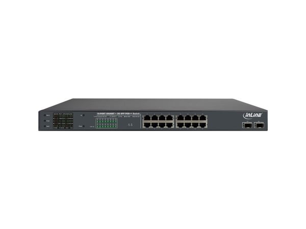InLine 32316P, Gigabit Ethernet (10/100/1000), Strøm over Ethernet (PoE), Rack-montering, 1U