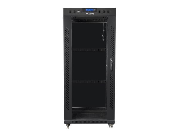 Lanberg - Rack skap - med 2 kjølevifter, display - svart, RAL 9004 - 27U - 19"