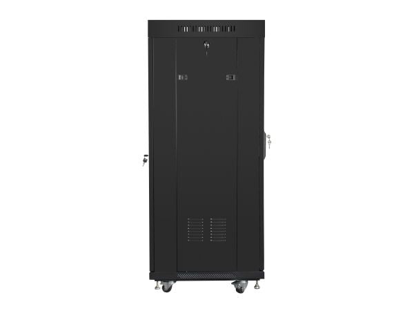Lanberg - Rack skap - med 2 kjølevifter, display - svart, RAL 9004 - 27U - 19"