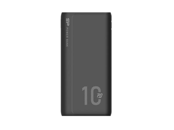 Silicon Power QP15 - Strømbank - 10000 mAh - 18 watt - 3 A - PD, QC 3.0 - 3 utgangskontakter (2 x USB, USB-C) - svart