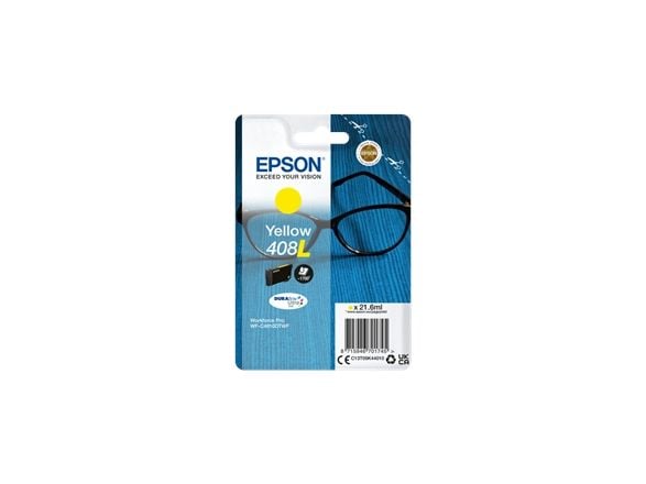Epson Singlepack Yellow 408L DURABrite Ultra Ink, Korkea (XL) värintuotto, Väriainepohjainen muste, 21,6 ml, 1700 sivua, 1 kpl, Kertapakkaus