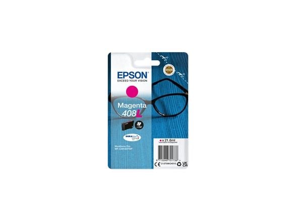 Epson Singlepack Magenta 408L DURABrite Ultra Ink, Korkea (XL) värintuotto, Magenta, Väriainepohjainen muste, 21,6 ml, 1 kpl, Kertapakkaus