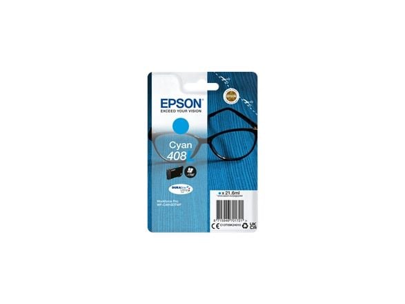 Epson Singlepack Cyan 408L DURABrite Ultra Ink, Korkea (XL) värintuotto, Väriainepohjainen muste, 21,6 ml, 1 kpl