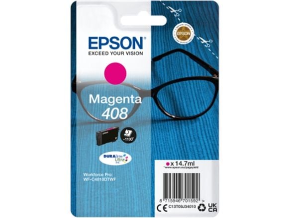 Epson Singlepack Magenta 408 DURABrite Ultra Ink, Perusvärintuotto, Väriainepohjainen muste, 14,7 ml, 1100 sivua, 1 kpl, Kertapakkaus