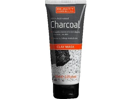 BEAUTY FORMULAS Charcoal Clay Mask Rensende leirmaske med aktivt kull 100ml