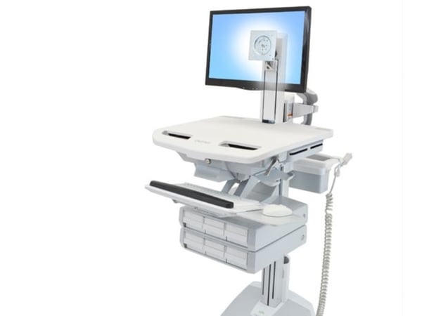 Ergotron StyleView - Vogn - åpen arkitektur - for LCD-skjerm / PC-utstyr - medisinsk - plastikk, aluminium, forsinket stål - grå, hvit, polert alum...