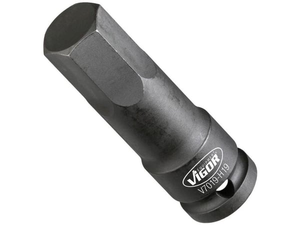Vigor V7019-H19, Kraftpipe, Sort, 1 hoder, 1/2", Metrisk, 19 mm