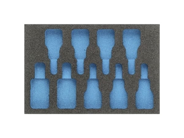 HAZET 163-271L Schaumstoffeinlage L x B 172 mm 114, Skuffemøbel, Blå, Grå, Skum, Tyskland, 172 mm, 342 mm