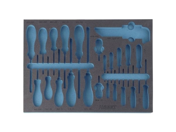 HAZET 163-141L Schaumstoffeinlage L x B 519 mm 392, Skuffeseksjon, Blå, Grå, Skum, Tyskland, 172 mm, 342 mm