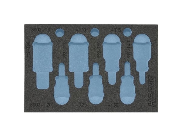 HAZET 163-218L Schaumstoffeinlage L x B 172 mm 114, Skuffemøbel, Blå, Grå, Skum, Tyskland, 172 mm, 342 mm