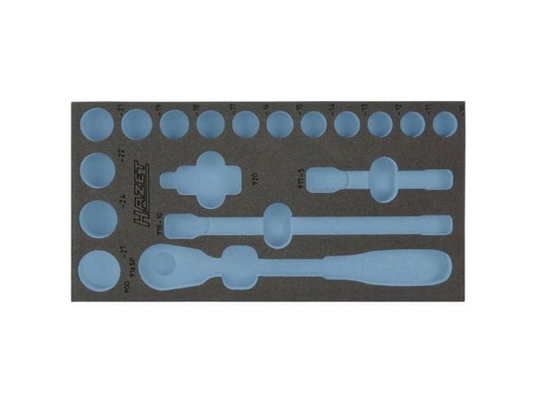 HAZET 163-191L Schaumstoffeinlage L x B 342 mm 172, Skuffeseksjon, Blå, Grå, Skum, Tyskland, 172 mm, 342 mm