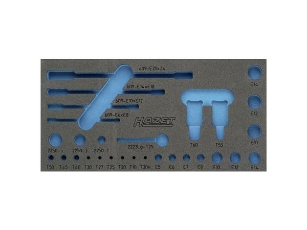 HAZET 163-345L Schaumstoffeinlage L x B 342 mm 172, Skuffemøbel, Blå, Grå, Skum, Tyskland, 342 mm, 519 mm